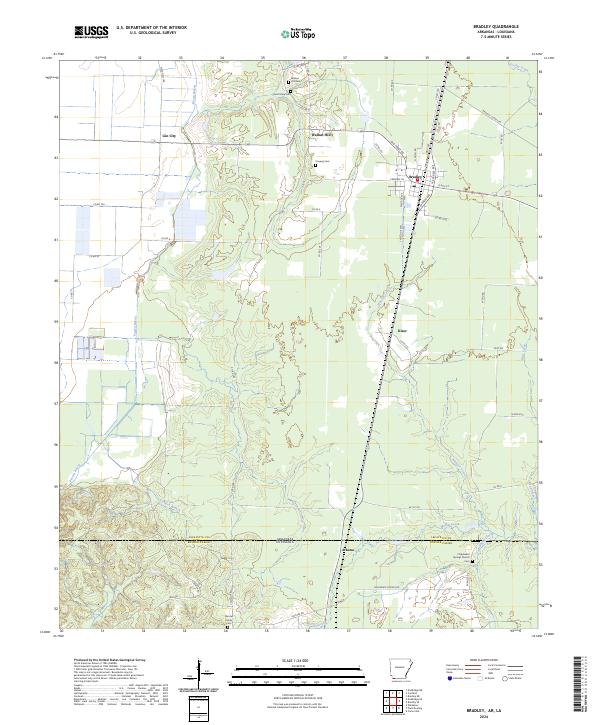 US Topo 7.5-minute map for Bradley ARLA