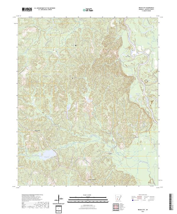 US Topo 7.5-minute map for Bragg City AR