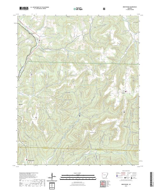 US Topo 7.5-minute map for Brentwood AR