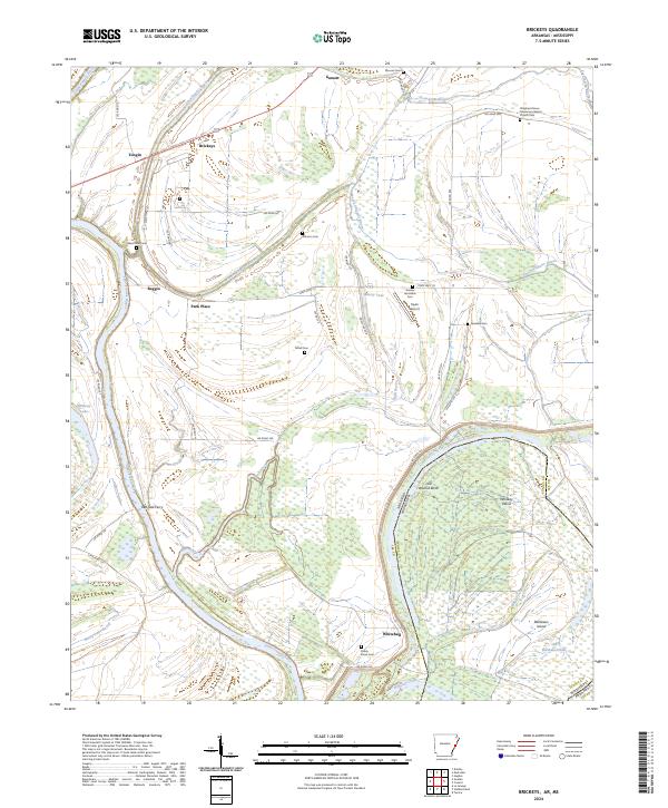 US Topo 7.5-minute map for Brickeys ARMS