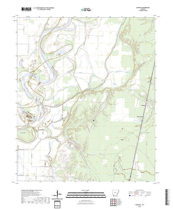 US Topo 7.5-minute map for Canfield AR