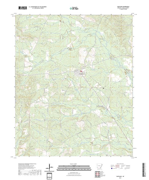 US Topo 7.5-minute map for Carthage AR