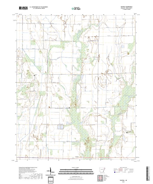 US Topo 7.5-minute map for Central AR