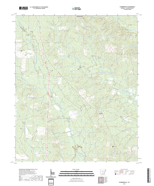 US Topo 7.5-minute map for Chambersville AR