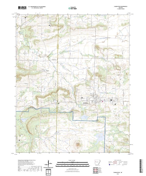 US Topo 7.5-minute map for Charleston AR