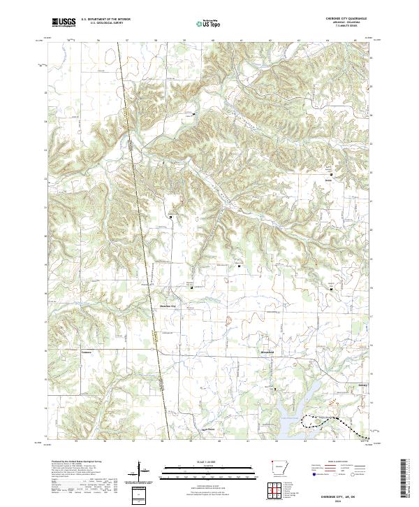 US Topo 7.5-minute map for Cherokee City AROK