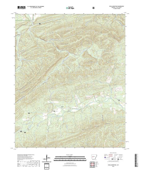 US Topo 7.5-minute map for Chula Mountain AR