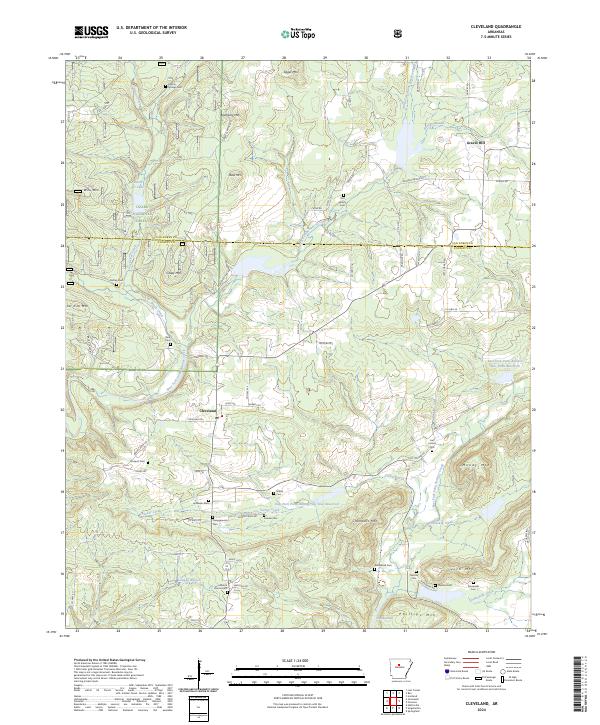 US Topo 7.5-minute map for Cleveland AR