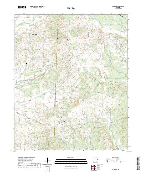 US Topo 7.5-minute map for Columbus AR