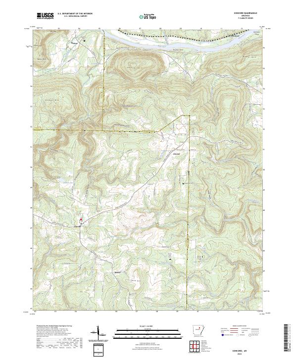 US Topo 7.5-minute map for Concord AR