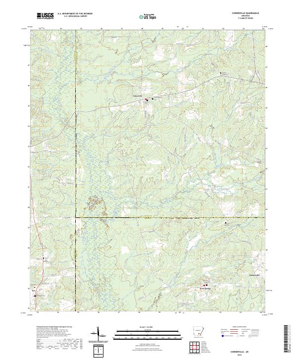 US Topo 7.5-minute map for Cornerville AR