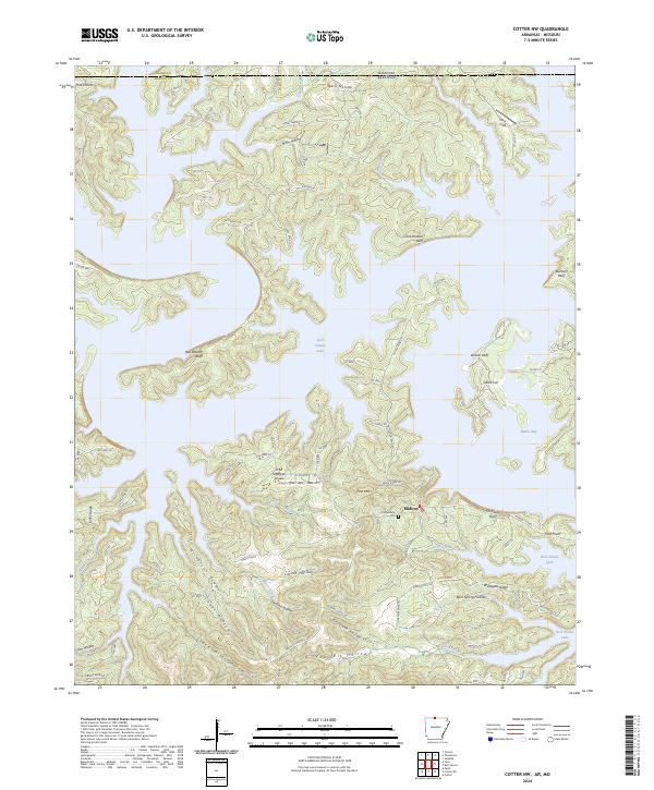 US Topo 7.5-minute map for Cotter NW ARMO