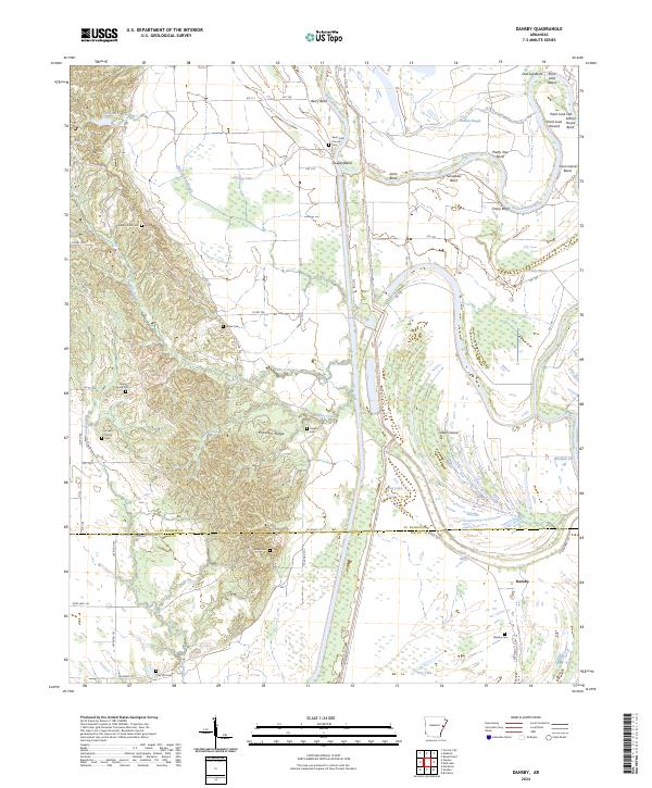 US Topo 7.5-minute map for Dansby AR