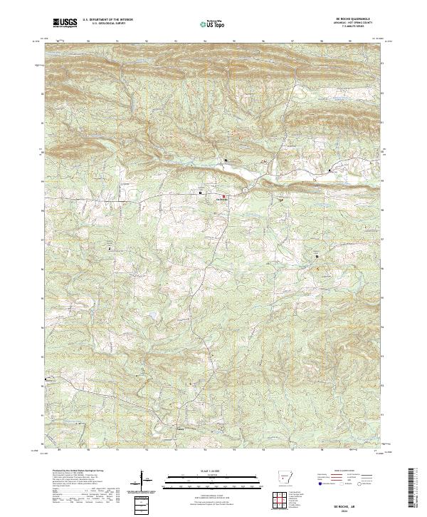 US Topo 7.5-minute map for De Roche AR