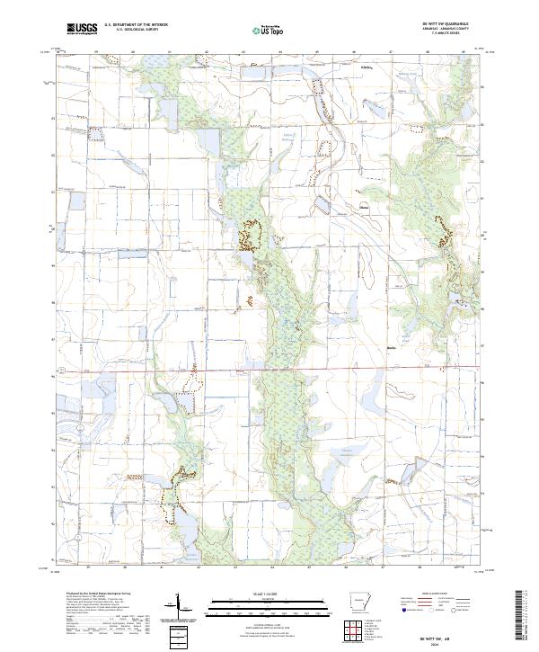 US Topo 7.5-minute map for De Witt SW AR