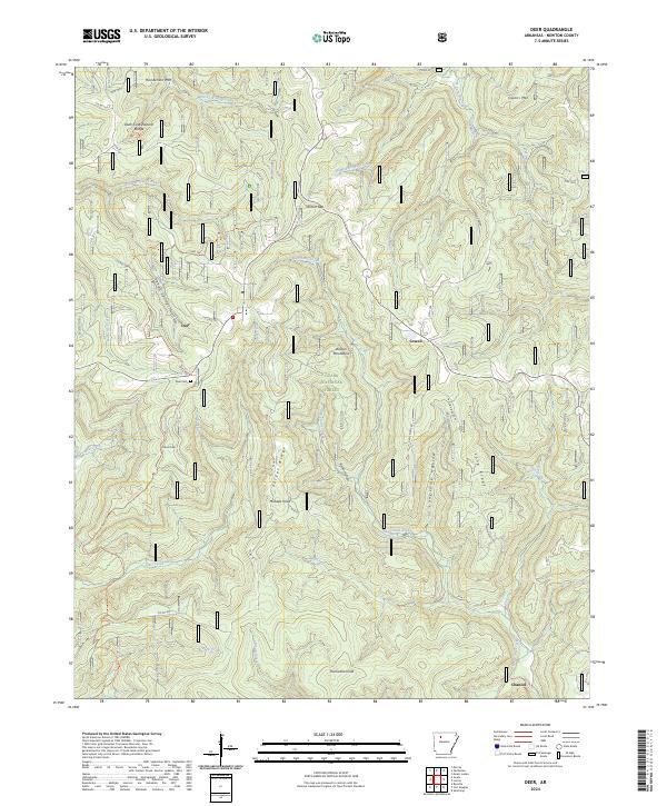 US Topo 7.5-minute map for Deer AR