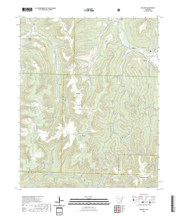 US Topo 7.5-minute map for Delaney AR