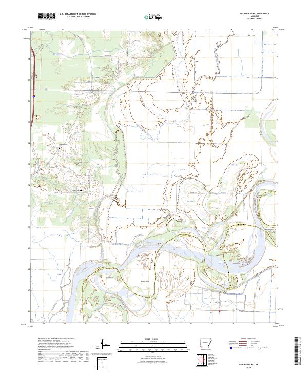 US Topo 7.5-minute map for Doddridge NE AR