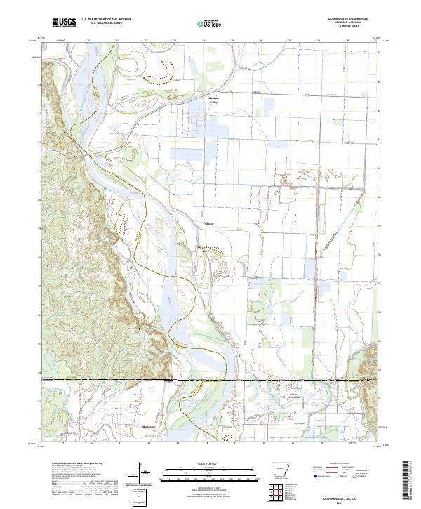 US Topo 7.5-minute map for Doddridge SE ARLA