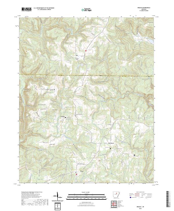 US Topo 7.5-minute map for Drasco AR