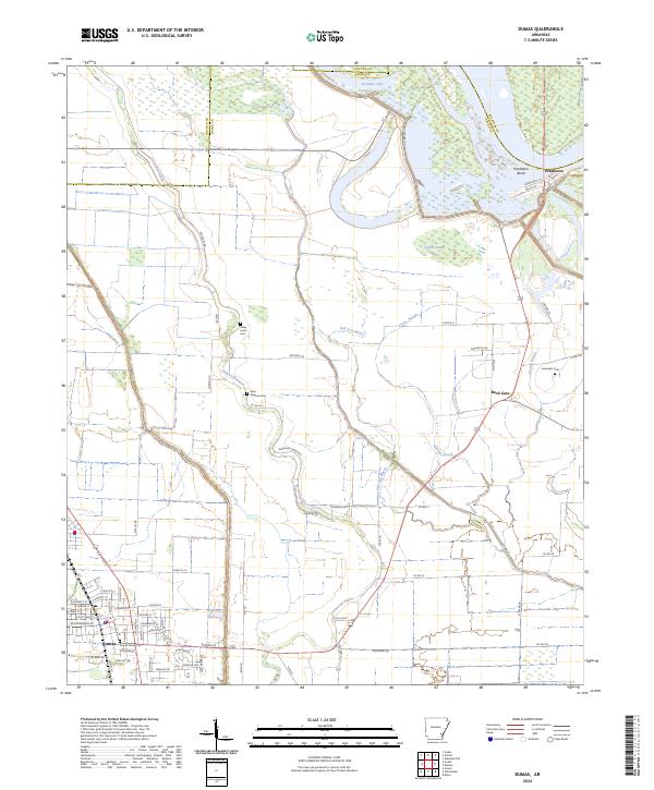 US Topo 7.5-minute map for Dumas AR – American Map Store