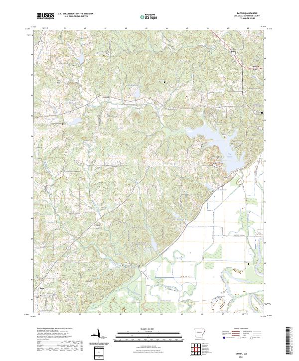 US Topo 7.5-minute map for Eaton AR