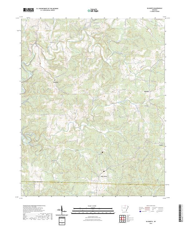 US Topo 7.5-minute map for Elizabeth AR