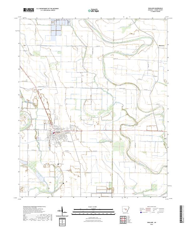 US Topo 7.5-minute map for England AR