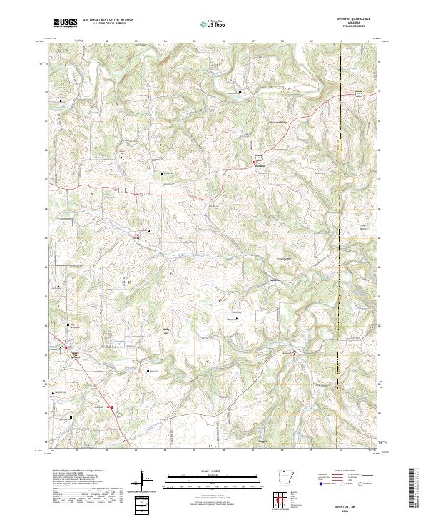 US Topo 7.5-minute map for Everton AR