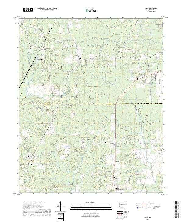 US Topo 7.5-minute map for Faith AR