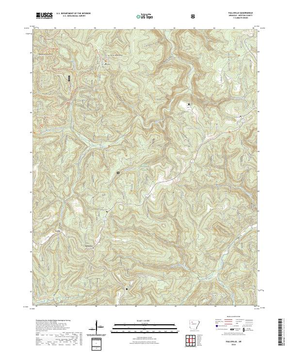 US Topo 7.5-minute map for Fallsville AR