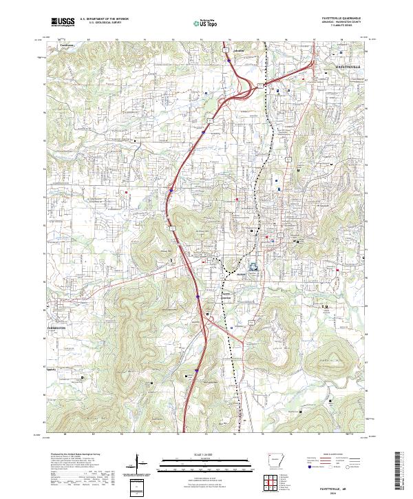 US Topo 7.5-minute map for Fayetteville AR