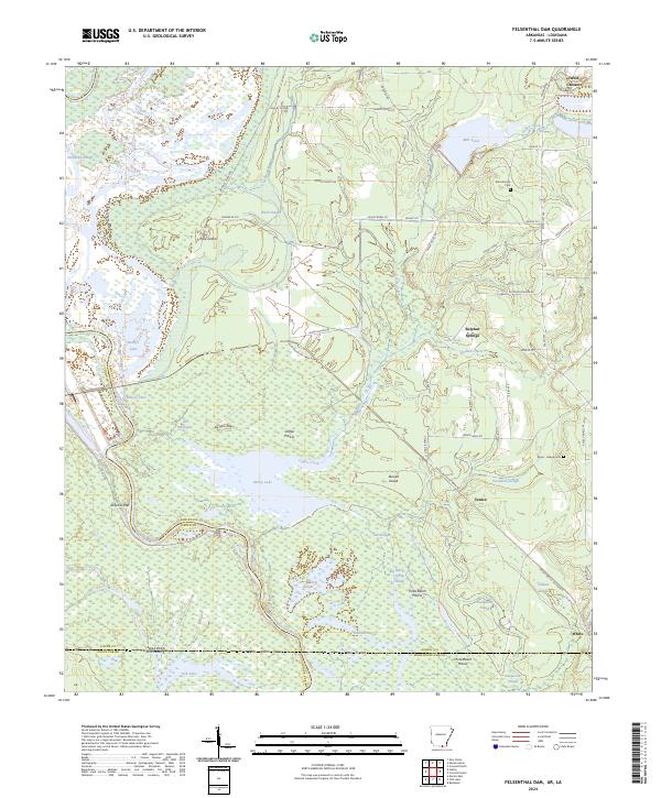 US Topo 7.5-minute map for Felsenthal Dam ARLA