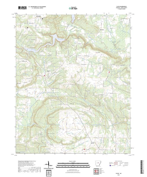 US Topo 7.5-minute map for Floyd AR