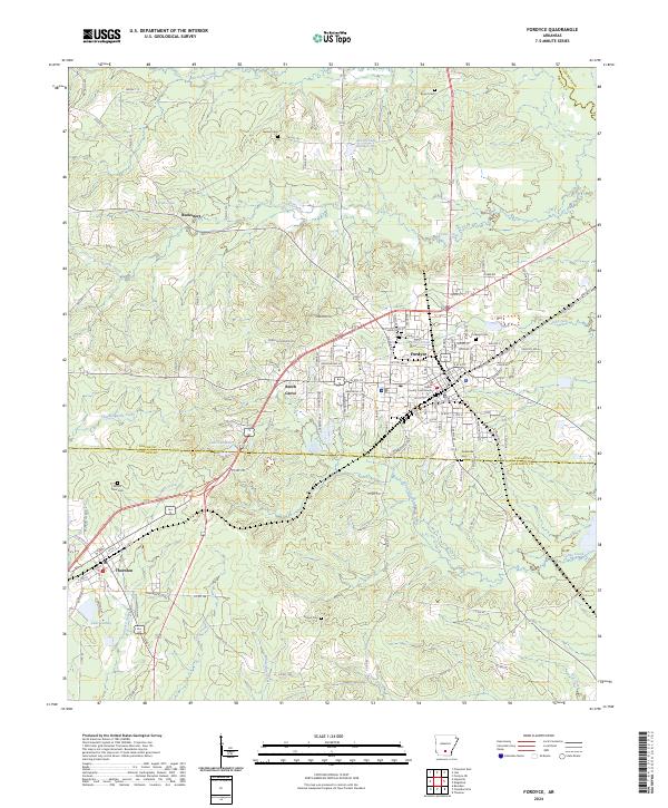 US Topo 7.5-minute map for Fordyce AR