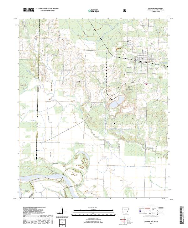 US Topo 7.5-minute map for Foreman AROKTX