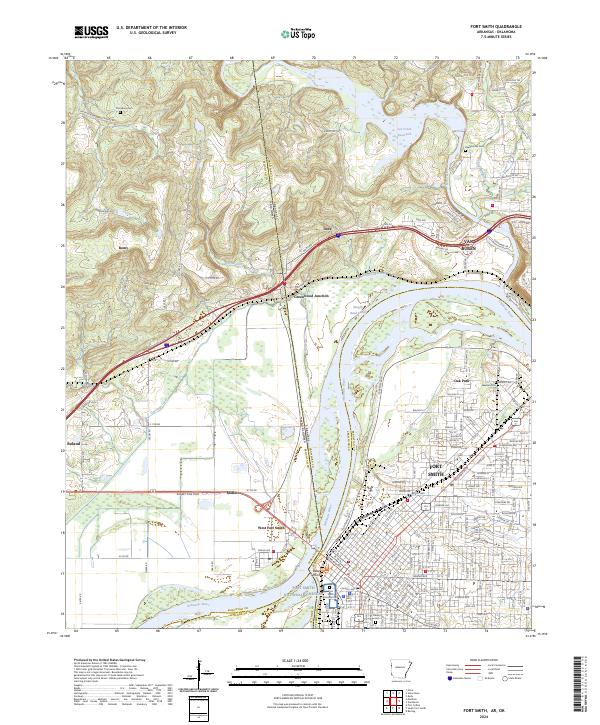 US Topo 7.5-minute map for Fort Smith AROK