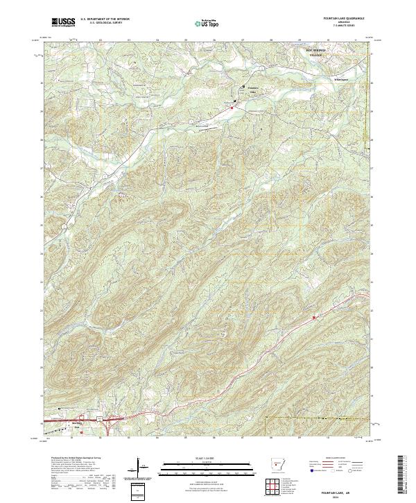 US Topo 7.5-minute map for Fountain Lake AR