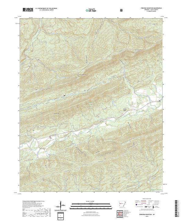 US Topo 7.5-minute map for Freedom Mountain AR