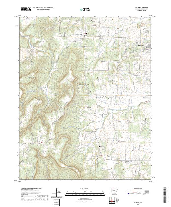 US Topo 7.5-minute map for Gaither AR