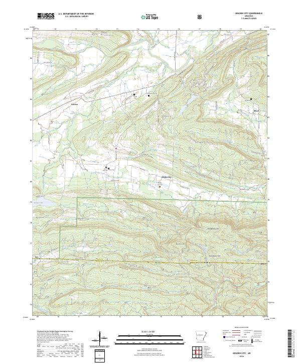 US Topo 7.5-minute map for Golden City AR