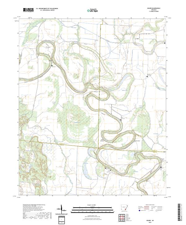 US Topo 7.5-minute map for Gourd AR