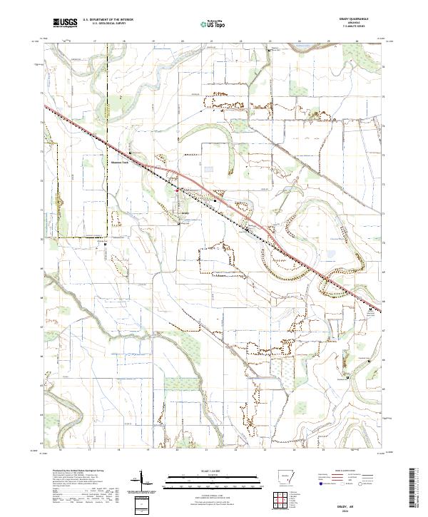 US Topo 7.5-minute map for Grady AR