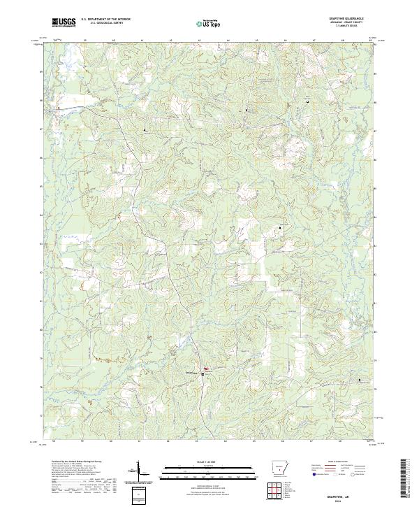 US Topo 7.5-minute map for Grapevine AR