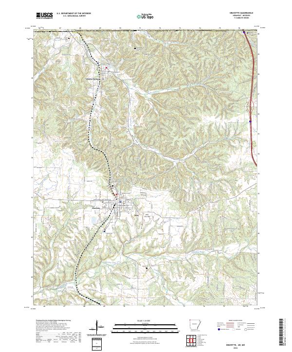 US Topo 7.5-minute map for Gravette ARMO