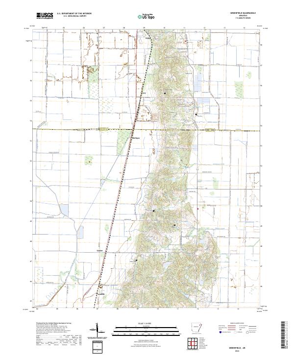 US Topo 7.5-minute map for Greenfield AR