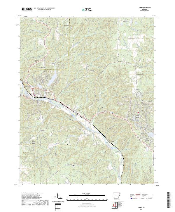 US Topo 7.5-minute map for Hardy AR