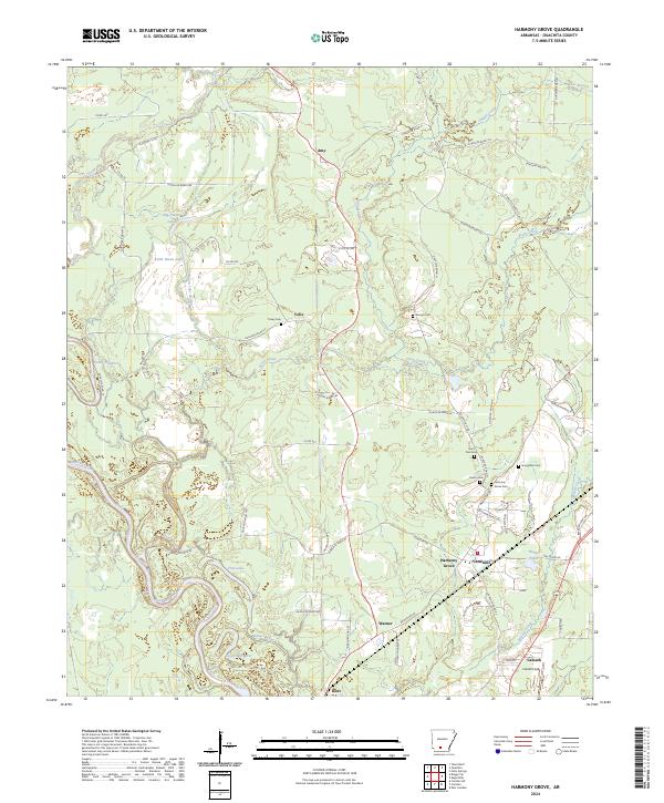 US Topo 7.5-minute map for Harmony Grove AR