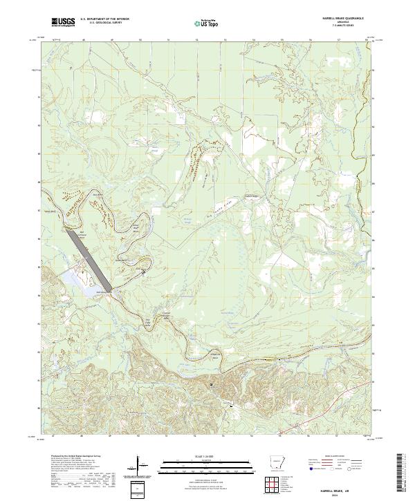 US Topo 7.5-minute map for Harrell Brake AR