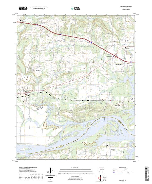 US Topo 7.5-minute map for Hartman AR